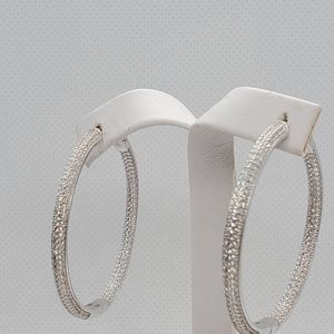 Big Sterling Silver hoops with CZ